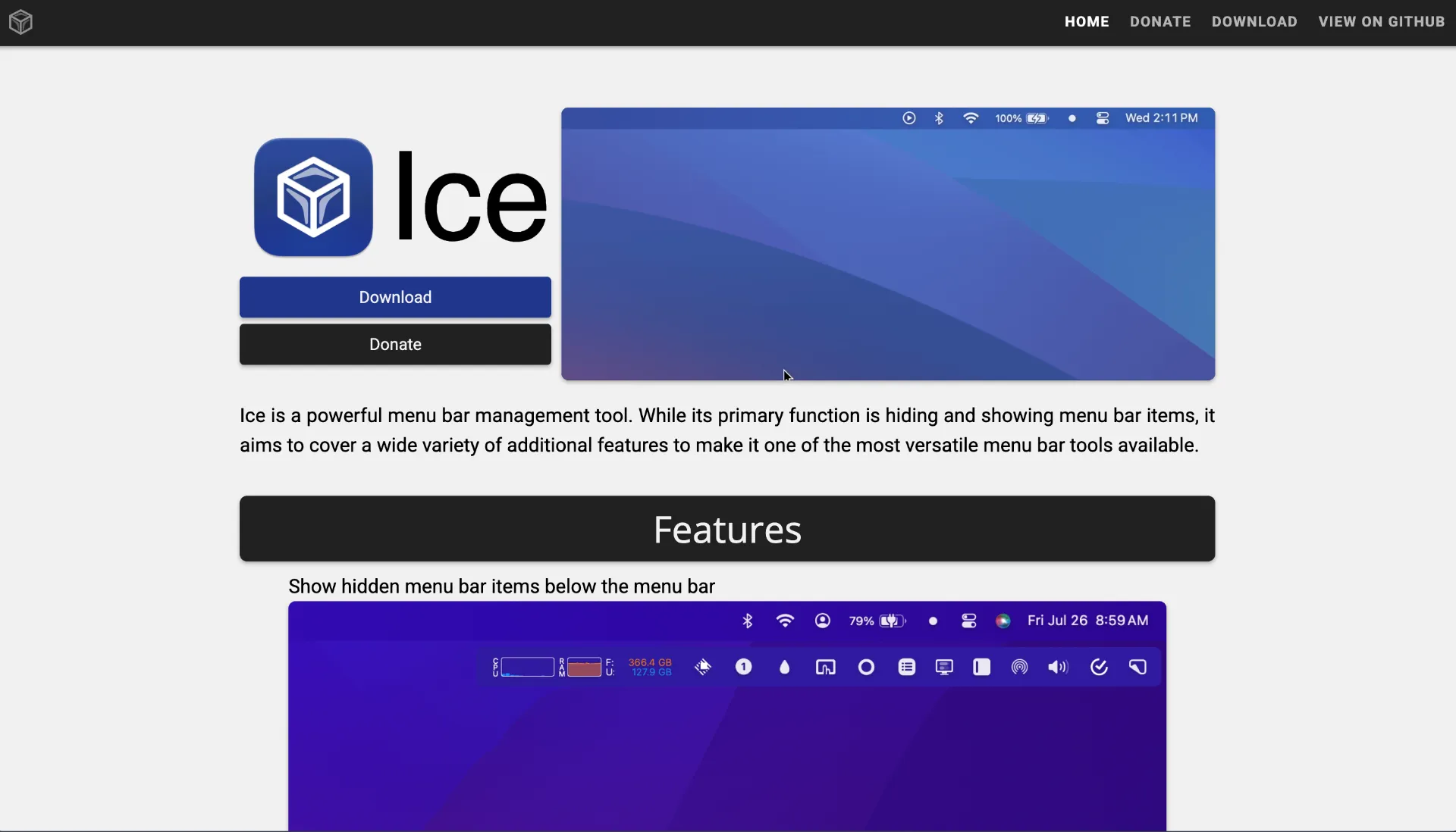 Ice screenshot